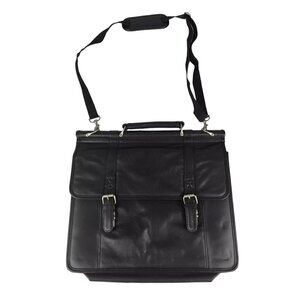 Wilsons Leather Unisex Brown Detachable Strap Top Handle Briefcase Document Case